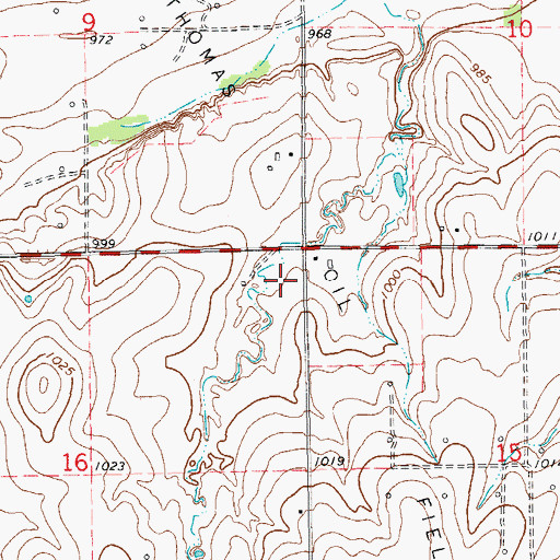 Topographic Map of Thomas Oil Field, OK