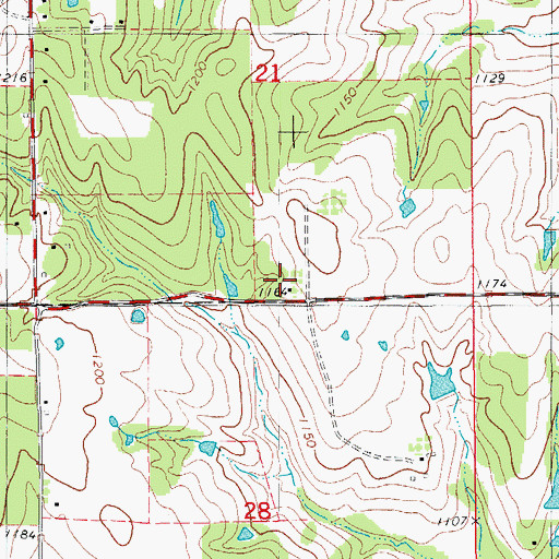 Topographic Map of Thomas School, OK