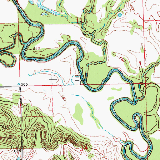 Topographic Map of Thompson Creek, OK