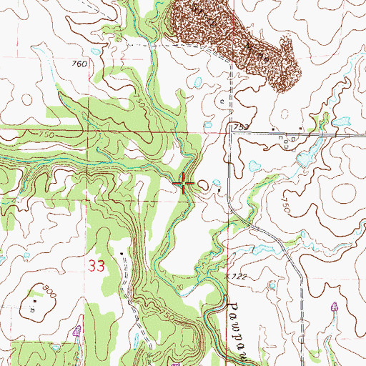 Topographic Map of Thompson Creek, OK