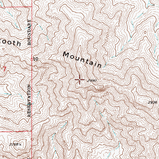 Topographic Map of Sawtooth Mountain, AZ