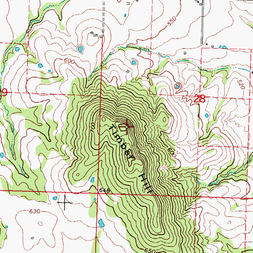 Topographic Map of Timber Hill, OK