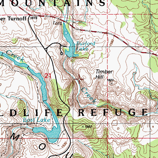 Topographic Map of Timber Hill, OK