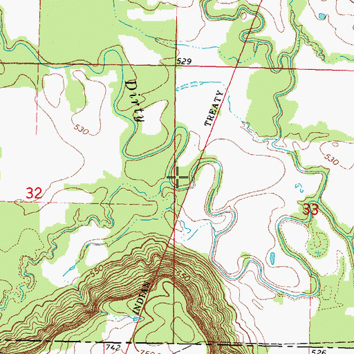 Topographic Map of Timberly Creek, OK