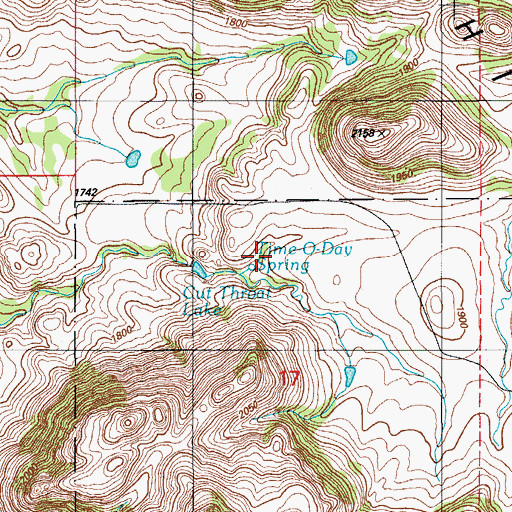 Topographic Map of Time-O-Day Spring, OK