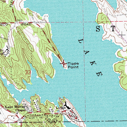 Topographic Map of Tipps Point, OK