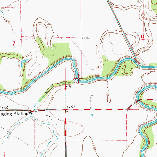 Topographic Map of Tonkawa Creek, OK