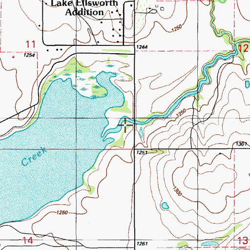Topographic Map of Tony Creek, OK