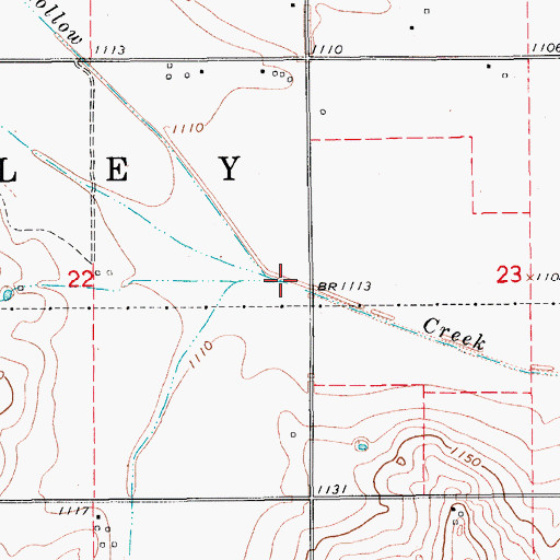 Topographic Map of Tony Hollow Creek, OK