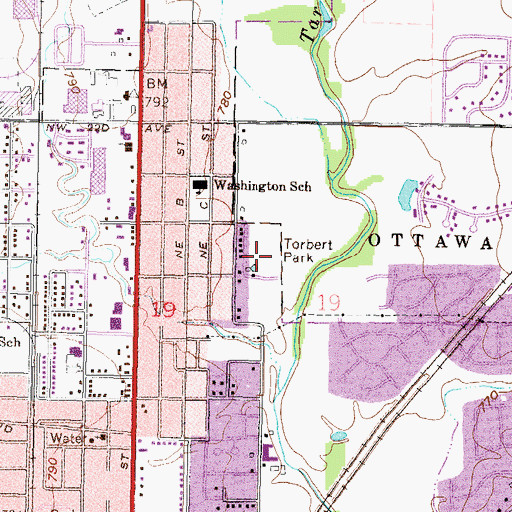 Topographic Map of Torbert Park, OK