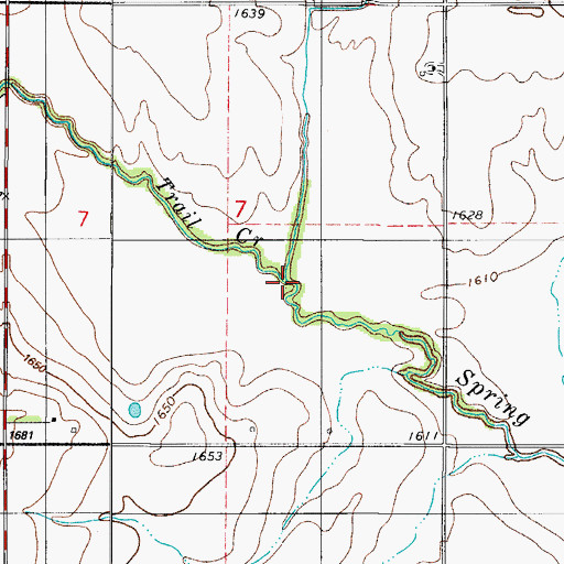 Topographic Map of Trail Creek, OK
