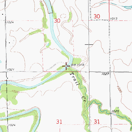 Topographic Map of Trail Creek, OK