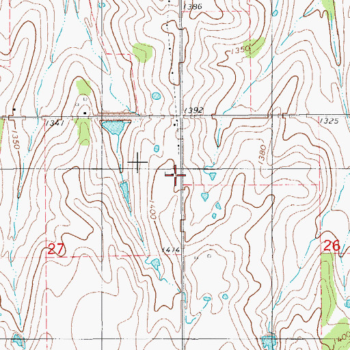 Topographic Map of Trail School, OK