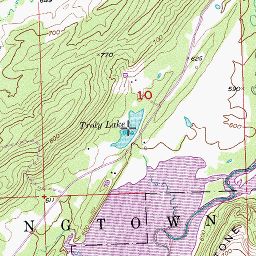 Topographic Map of Troly Lake, OK