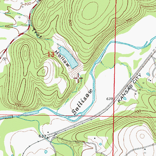 Topographic Map of Trot Hollow, OK