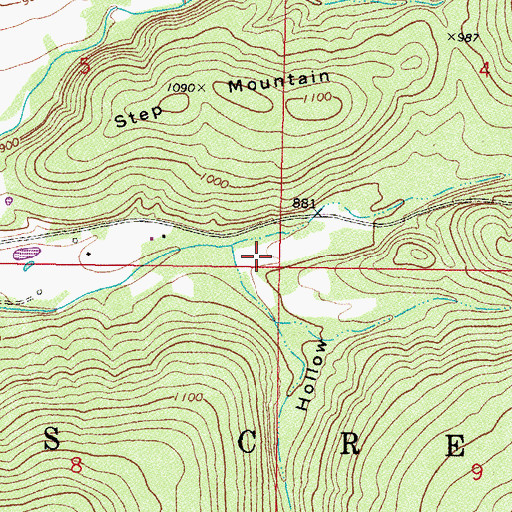 Topographic Map of Trough Rock Hollow, OK