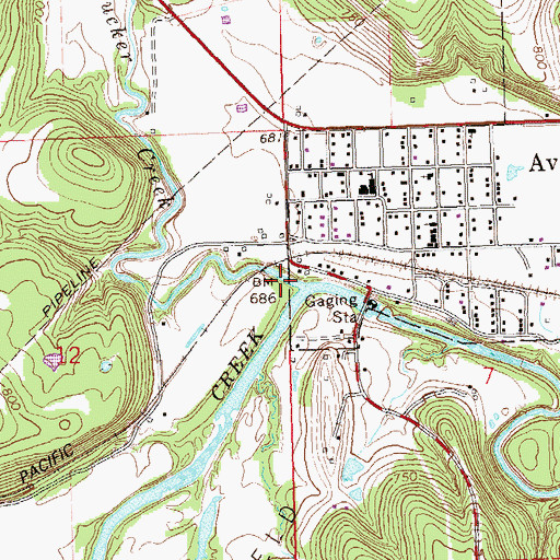 Topographic Map of Tucker Creek, OK