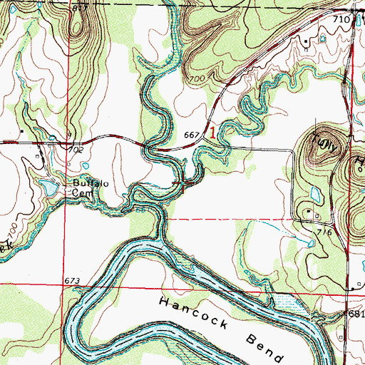 Topographic Map of Tucker Creek, OK