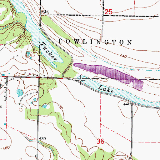Topographic Map of Tucker Lake, OK