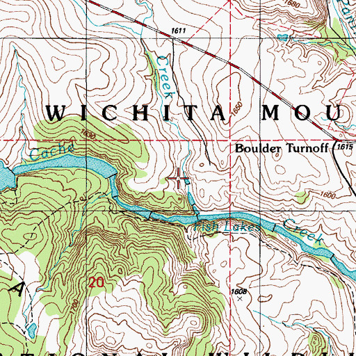 Topographic Map of Turkey Creek, OK
