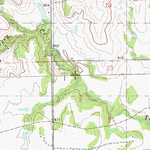 Topographic Map of Turkey Creek, OK
