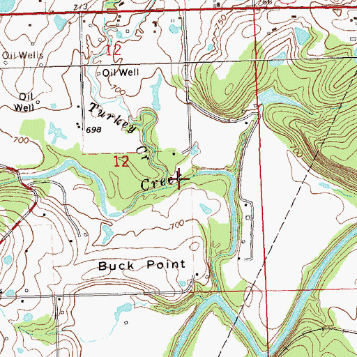 Topographic Map of Turkey Creek, OK