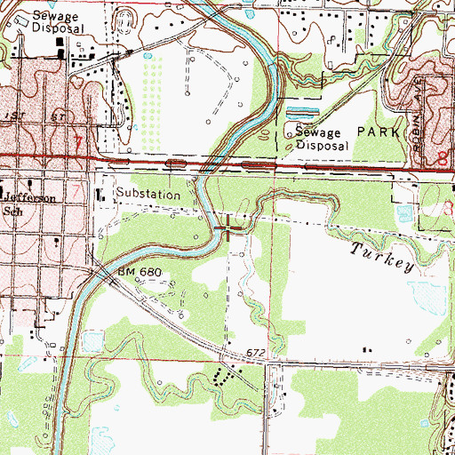 Topographic Map of Turkey Creek, OK
