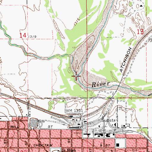 Topographic Map of Turkey Creek, OK