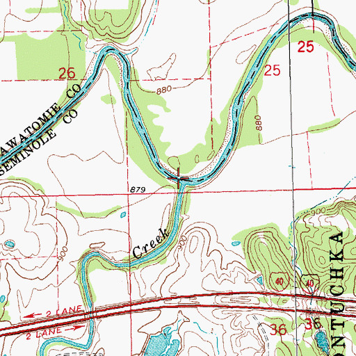Topographic Map of Turkey Creek, OK