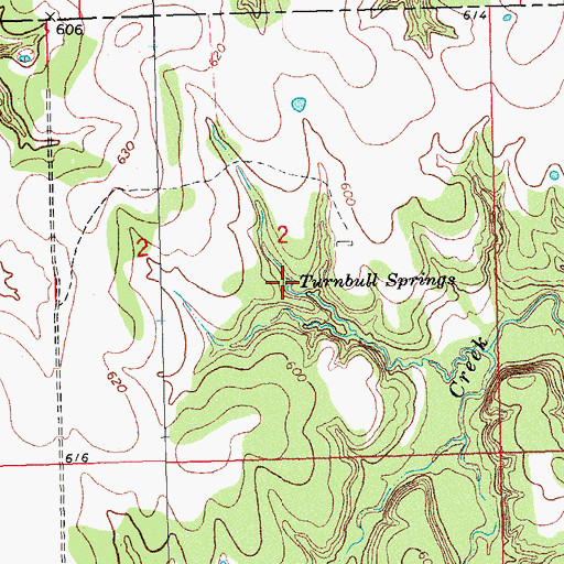 Topographic Map of Turnbull Springs, OK