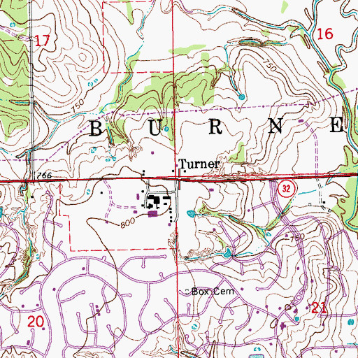 Topographic Map of Turner, OK