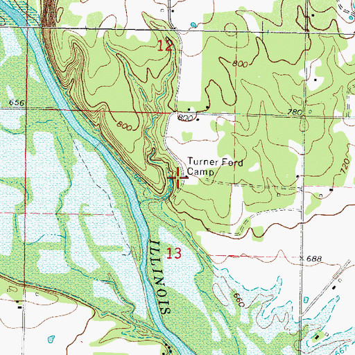 Topographic Map of Turner Ford Camp, OK