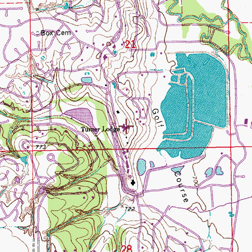 Topographic Map of Turner Lodge, OK