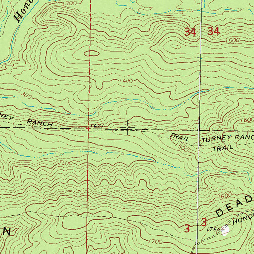 Topographic Map of Turney Ranch Trail, OK