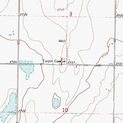 Topographic Map of Turpin Cemetery, OK