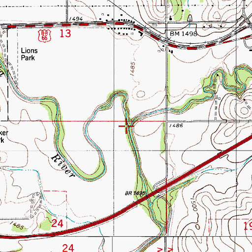 Topographic Map of Turtle Creek, OK