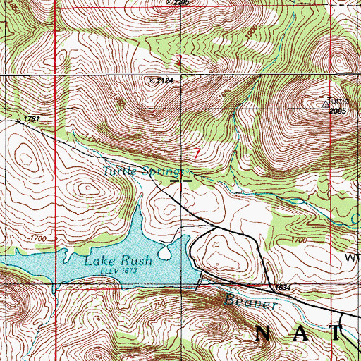 Topographic Map of Turtle Springs, OK