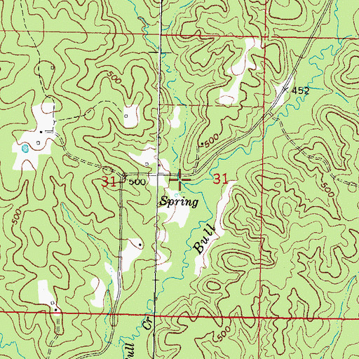 Topographic Map of Tuttle Branch, OK