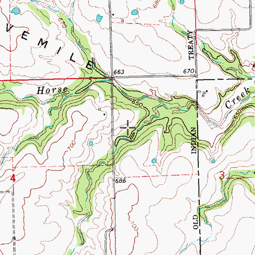 Topographic Map of Twelvemile Prairie, OK
