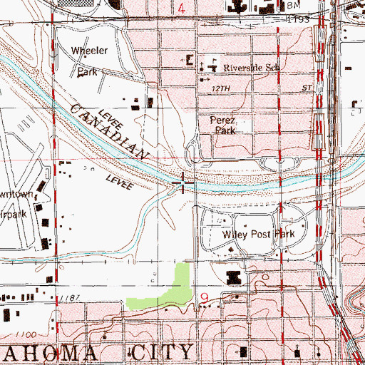 Topographic Map of Twin Creek, OK