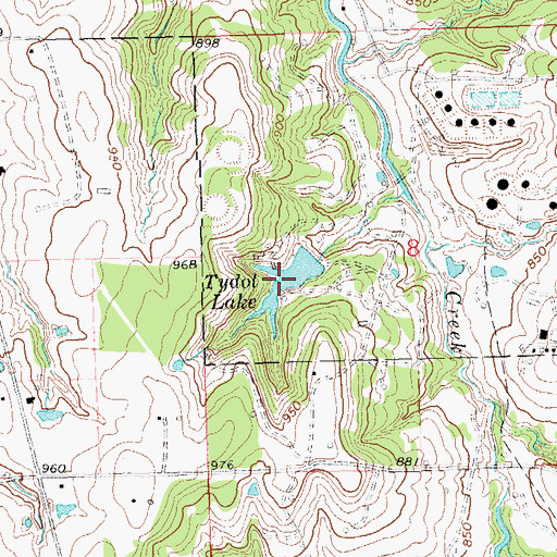 Topographic Map of Tydol Lake, OK