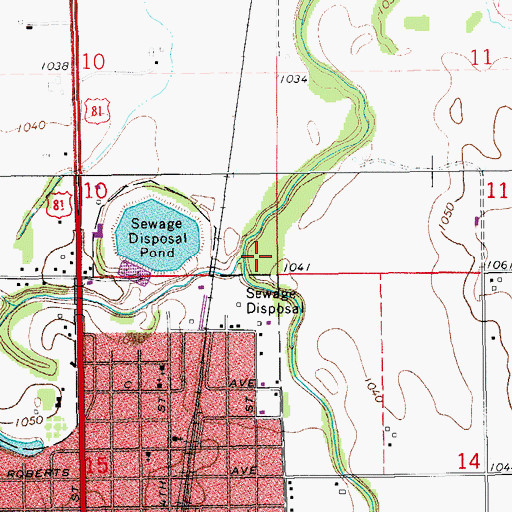 Topographic Map of Uncle Johns Creek, OK