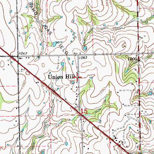 Topographic Map of Union Hill, OK