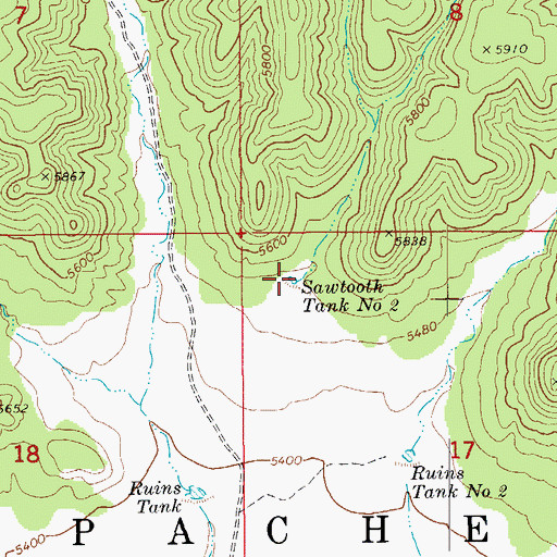 Topographic Map of Sawtooth Tank Number Two, AZ