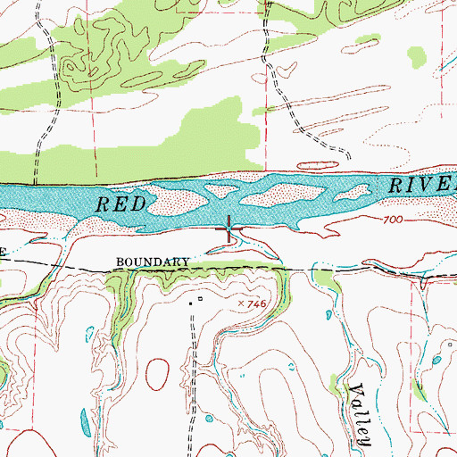 Topographic Map of Valley Creek, OK