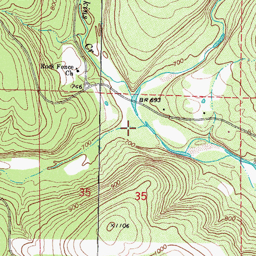 Topographic Map of Van Hollow, OK