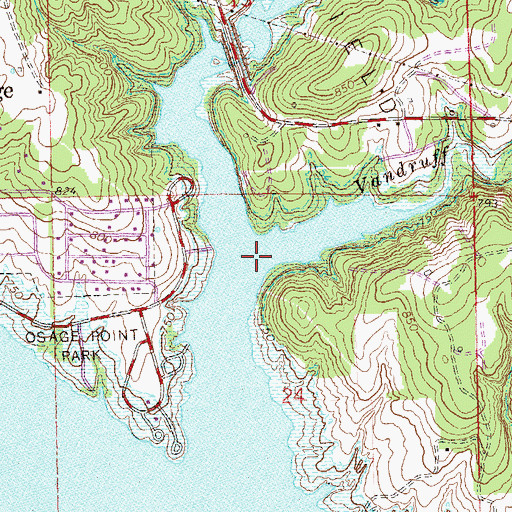Topographic Map of Vandruff Creek, OK