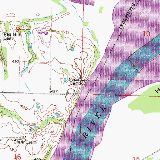 Topographic Map of Vann Cemetery, OK