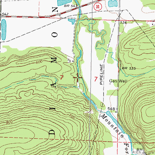 Topographic Map of Vaughn Hollow, OK