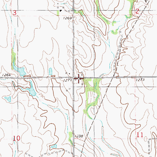 Topographic Map of Vernon School, OK